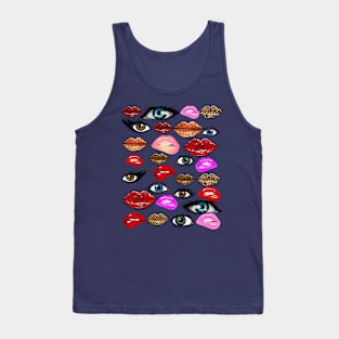 Novelty Lips and Eyes Tank Top